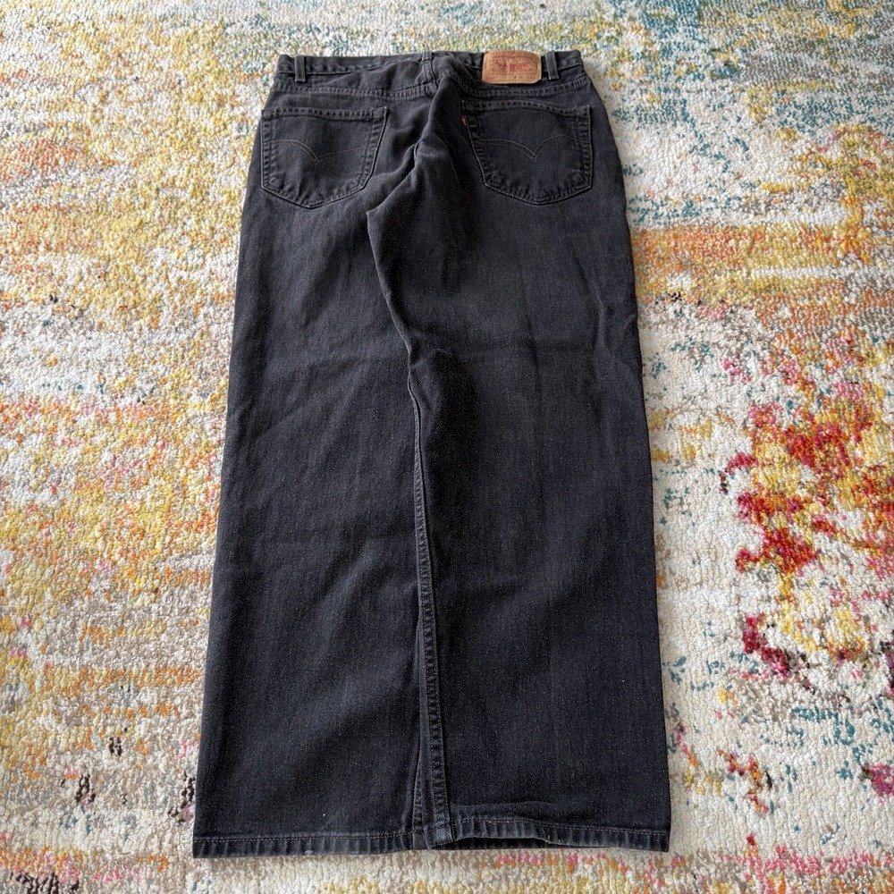 Vintage Levis 550 Relaxed Fit Black Denim Jeans 36x30 (34X28) Black Tapered